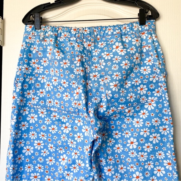 Big Bud Press Lazy Daisy Work Pants Cotton Blue Daisy Print Medium EUC - Picture 9 of 10